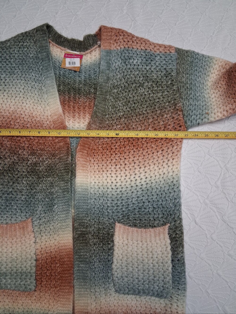 ADORA Multicolor Gradient Bouclé Open-Front Cardigan - Picture 15 of 15